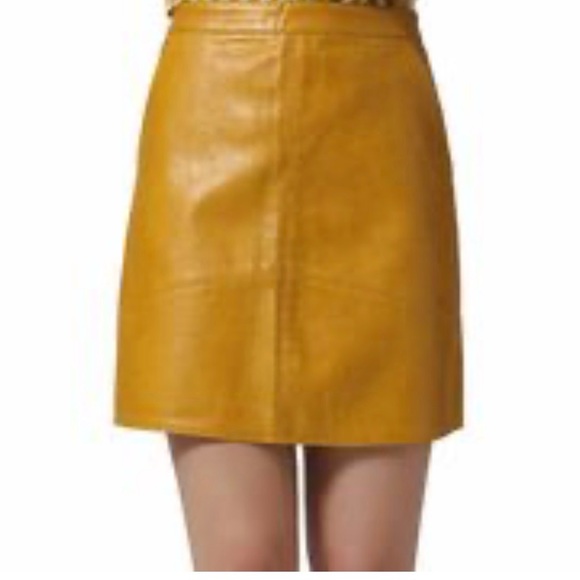 NWT Trek New York Honey Genuine Leather Mini Pencil Skirt Size 6